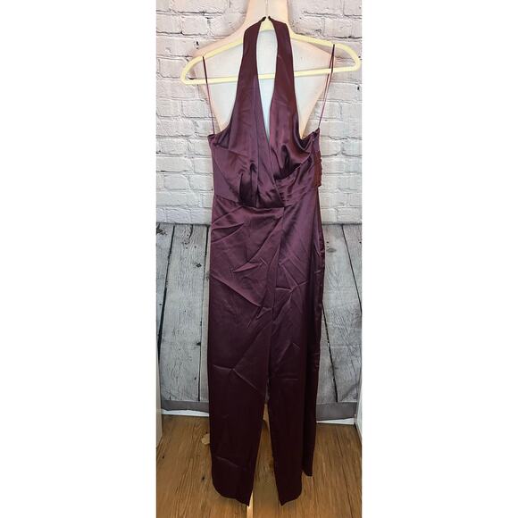 Nwt- Zara- LONG RUCHED HALTER JUMPSUIT-XS - Picture 4 of 7